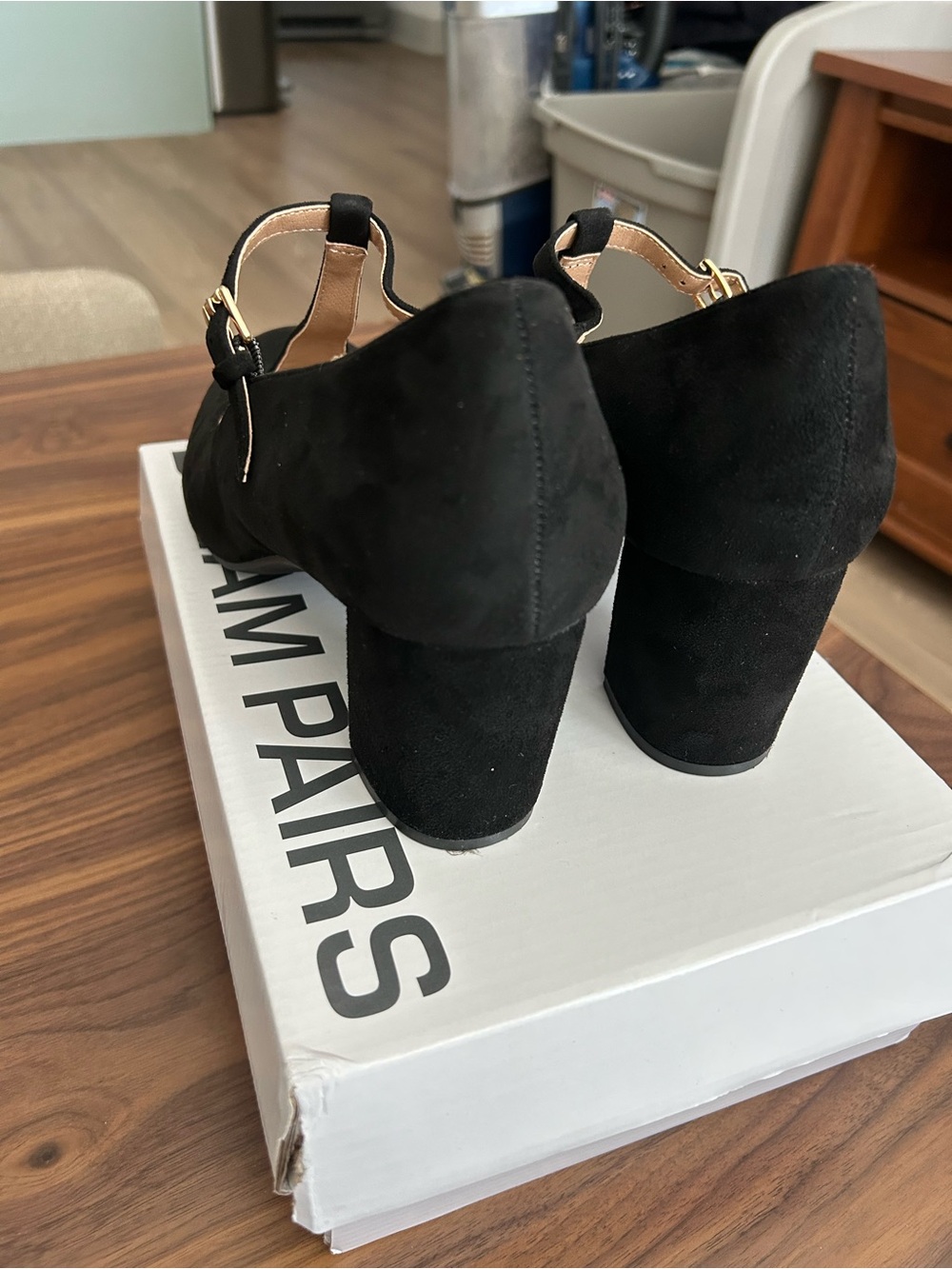 T-Strap Mary Jane Pumps with Chunky Heel - Picture 4 of 9